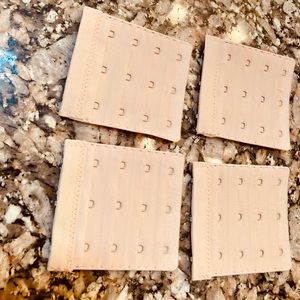 COPY - 4 Sets of Hook & Eye Bra or Bustier Extenders, 1"apart, Beige